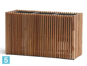 Кашпо TREEZ Effectory Timberline Низкий дивайдер, тёмное дерево 86-l, 33-w, 50-h