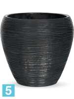 Кашпо Capi nature vase tapering, круглое rib i.5, черное d-12 h-10 см в Москве