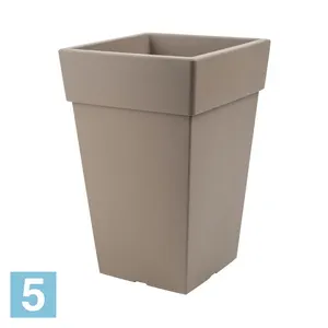 Кашпо IDEA ТУБУС квадратное, французский серый 20-l, 20-w, 29,5-h