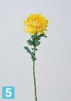 Искусственный цветок для декора Хризантема Королевская 15dx75h желтая в #REGION_NAME_DECLINE_PP#