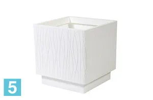 Кашпо Plastecnic NATURALIA, белый 40-l, 40-w, 39-h