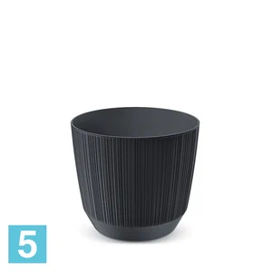 Кашпо Prosperplast RYFO, антрацит 12,6-d, 10,8-h