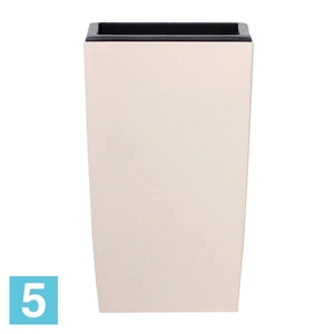 Высокое кашпо Prosperplast COUBI SQUARE HIGH, кремовое 29-l, 29-w, 53-h