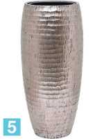 Кашпо Opus hammered partner, серебряное, со вставкой d-35 h-75 см