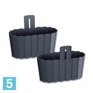 Кашпо Prosperplast Boardee Wall с креплением, антрацит 15-l, 27,4-w, 20,2-h