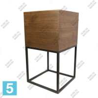 Высокое кашпо CUBO DE MADERA на подставке натуральное дерево