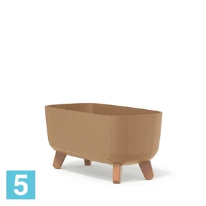 Кашпо Prosperplast GRACIA Case ECO Wood, коричневое 39-l, 19,5-w, 18,7-h
