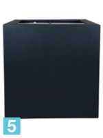 Кашпо Polycube, антрацит, квадратное l-40 w-40 h-40 см