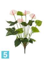 Искусственный цветок для декора Антуриум куст де люкс крем-нежно-розово-лаймовый TREEZ Collection в #REGION_NAME_DECLINE_PP#