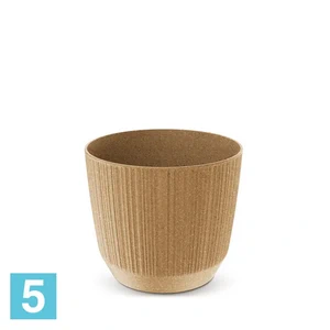 Кашпо Prosperplast RYFO ECO Wood, коричневое 16,8-d, 14,7-h