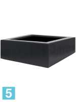 Кашпо Polycube, антрацит, квадратное l-100 w-100 h-40 см