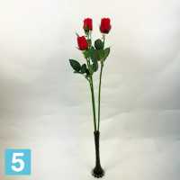 Искусственный букет из 3-х красных роз Джой 68h см в #REGION_NAME_DECLINE_PP#