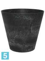 Кашпо Artstone claire pot, черное d-17 h-15 см