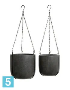 Кашпо TREEZ Effectory Beton Чаша подвесная, тёмно-серый бетон 24-d, 23-h