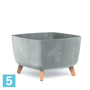 Кашпо Prosperplast GRACIA Square Beton Effect, бетон 39-l, 39-w, 27-h