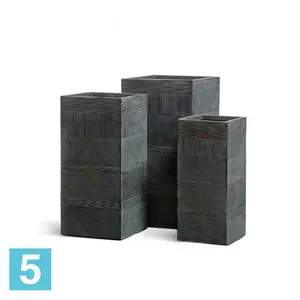 Кашпо TREEZ ERGO Graphics Высокий куб, окись с медной патиной 40-l, 40-w, 77-h