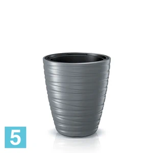 Кашпо Prosperplast MAZE, серое 37,5-d, 41,9-h