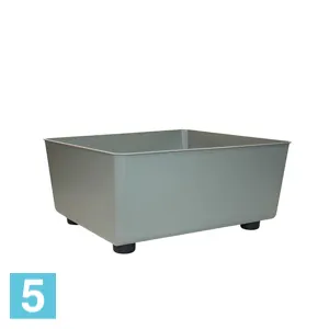 Кашпо на ножках Lamela Saga Eco Recycled, серо-зеленое 28,5-l, 28,5-w, 14-h