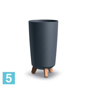 Кашпо Prosperplast GRACIA Tubus Slim, антрацит 19,5-d, 36,5-h