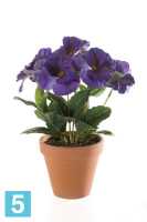 Искусственный цветок для декора цветы Анютины глазки 27h фиолетовые (куст без кашпо) в #REGION_NAME_DECLINE_PP#