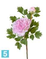 Искусственный цветок для декора Пион нежно-розовый ветвь малая TREEZ Collection в Москве