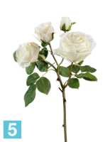Искусственный цветок для декора Роза Флорибунда ветвь белая TREEZ Collection в Москве