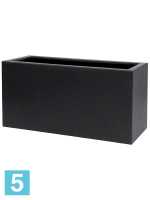 Кашпо Polycube, антрацит, прямоугольное l-120 w-50 h-60 см