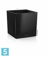 Кашпо с автополивом Lechuza Cube, черное 40-l, 40-w, 40-h