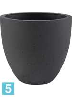Кашпо Grigio egg pot, антрацит-бетон d-32 h-29 см