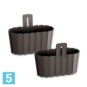 Кашпо Prosperplast Boardee Wall с креплением, коричневое 15-l, 27,4-w, 20,2-h