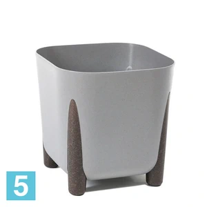 Кашпо Lamela Frida Eco Wood квадратное, серое 26-l, 25,6-w, 23-h