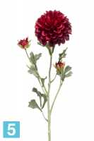 Искусственный цветок для декора Георгин помпонный 10dx68h темно-красный