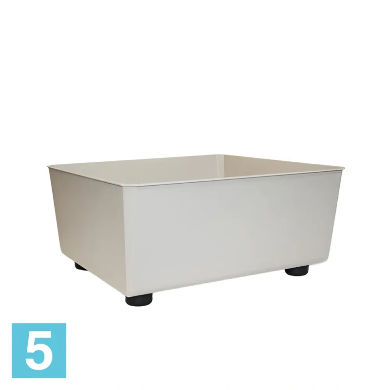Кашпо на ножках Lamela Saga Eco Recycled, бежевое 28,5-l, 28,5-w, 14-h