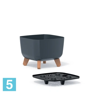 Кашпо Prosperplast GRACIA Square, белое 24-l, 24-w, 18,7-h