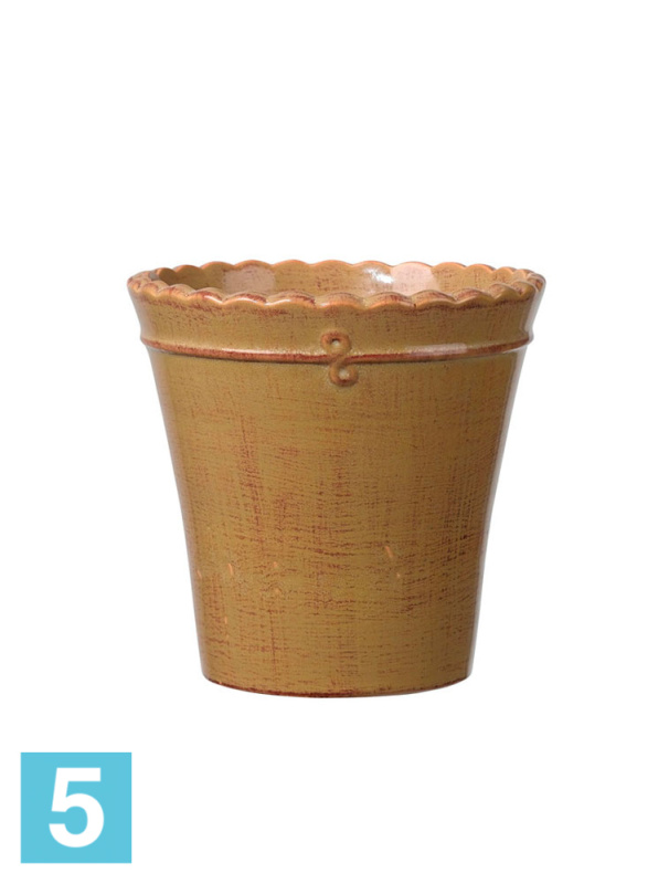 Кашпо Deroma Macrame 17 mustard d-17 h-16 см