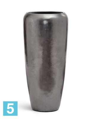 Кашпо TREEZ Effectory Metal Дизайн-конус, стальное серебро 34-d, 75-h