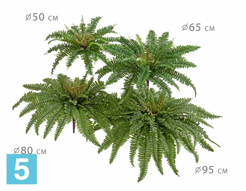 Искусственный Папоротник Бостон Новый натуральный зеленый TREEZ Collection 80-d, 30-h