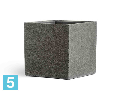 Кашпо с автополивом TREEZ Effectory Stone Куб, тёмно-серый камень 50-l, 50-w, 50-h в #REGION_NAME_DECLINE_PP#