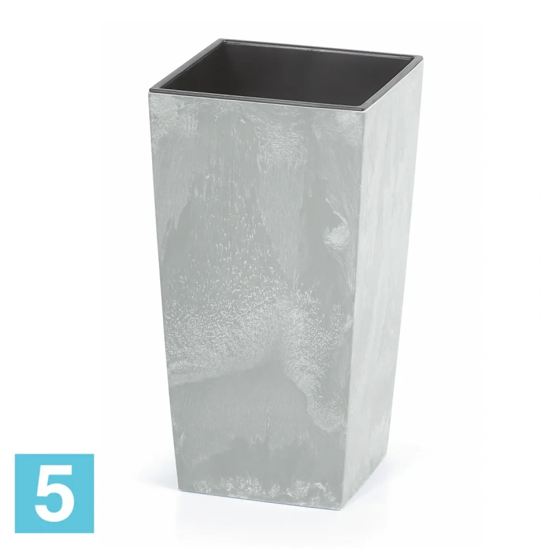 Высокое кашпо Prosperplast URBI SQUARE BETON, бетон 33-l, 33-w, 61-h