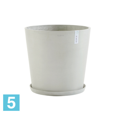 Кашпо с автополивом Ecopots Amsterdam, светло-серое 40-d, 35-h