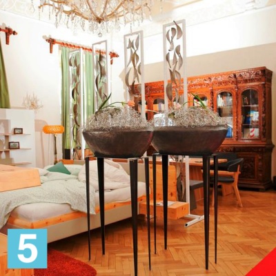 Напольное кашпо Fleur ami Loft Table Top Vase Aluminium 100-l, 30-w, 30-h, серебряное в Москве