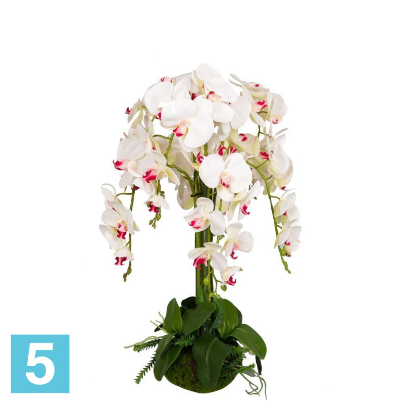 Орхидея искусственная Alseed, h-70 см., латекс, на мшистой кочке