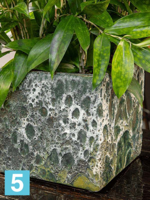 Кашпо Lava, куб relic jade (glazed inside) l-16 w-16 h-16 см