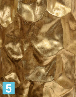 Кашпо TREEZ Effectory Metal Высокий округлый конус Design Сrumple, сусальное золото 42-d, 75-h в #REGION_NAME_DECLINE_PP#