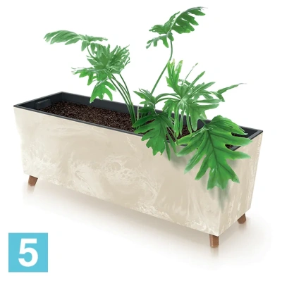 Кашпо Prosperplast URBI CASE BETON EFFECT, антрацит 77-l, 23,5-w, 30-h
