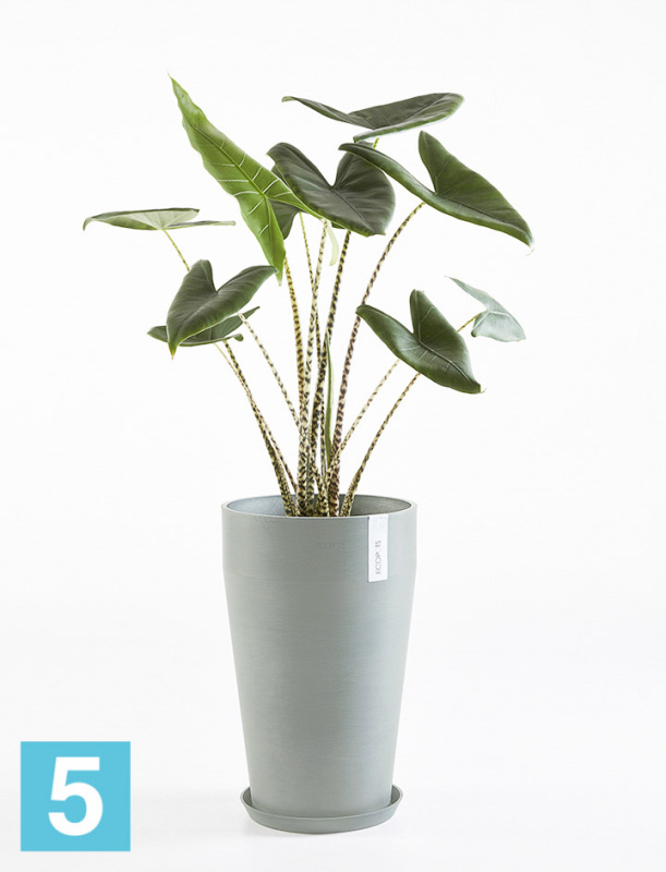 Высокое кашпо Ecopots Sankara-MH, серо-голубое 35-d, 55-h