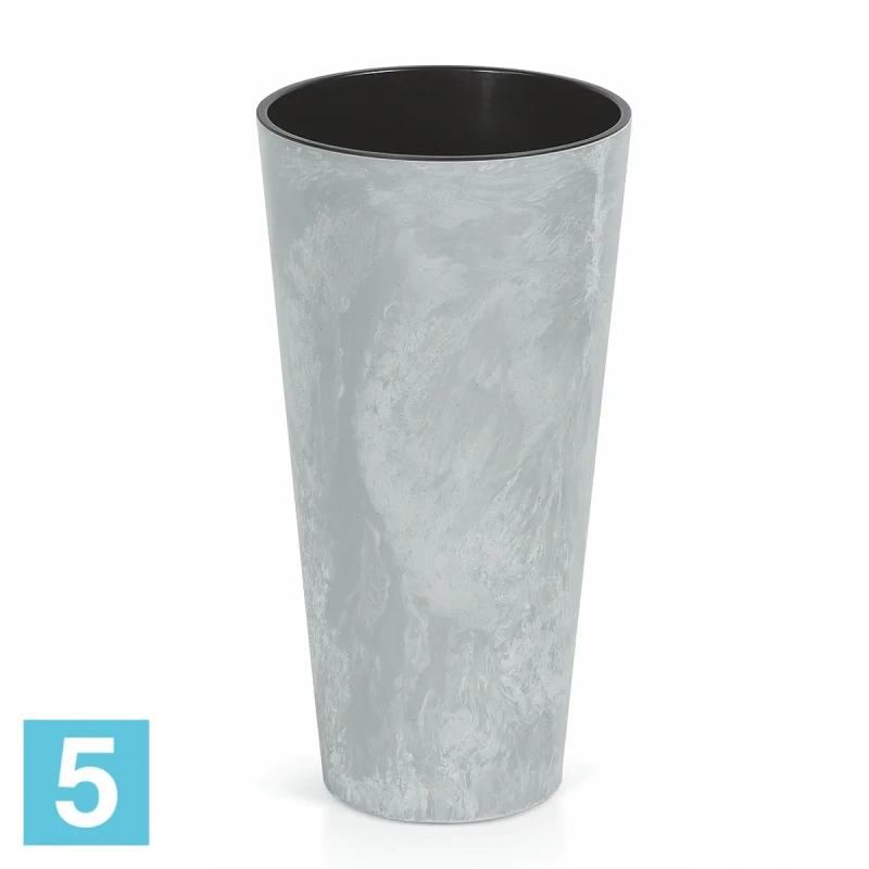 Высокое кашпо Prosperplast Tubus Slim Beton, бетон 40-d, 76-h