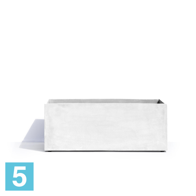 Прямоугольное кашпо Cosapots Athena, белое 75-l, 28-w, 30-h