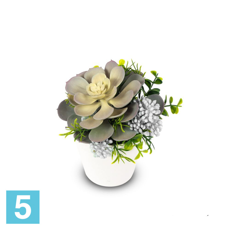 Суккулент искусственный Alseed, х1, в кашпо, d-17 см.