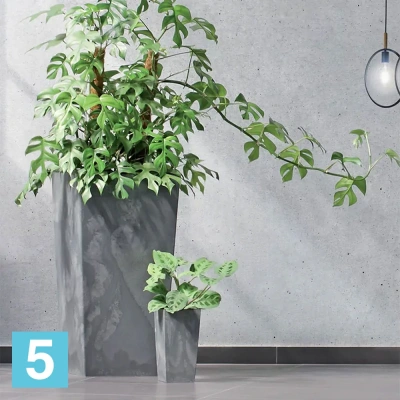 Кашпо Prosperplast URBI SQUARE BETON Effect, темно-серое 40-l, 40-w, 75-h